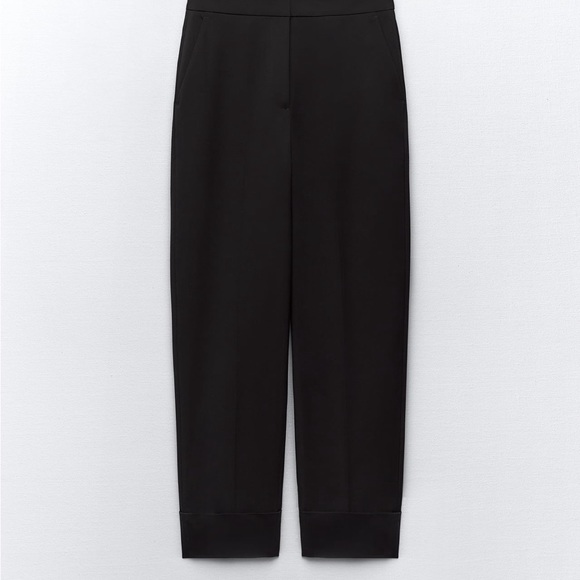Zara NWT turned up cuff straight leg pants - Picture 4 of 5